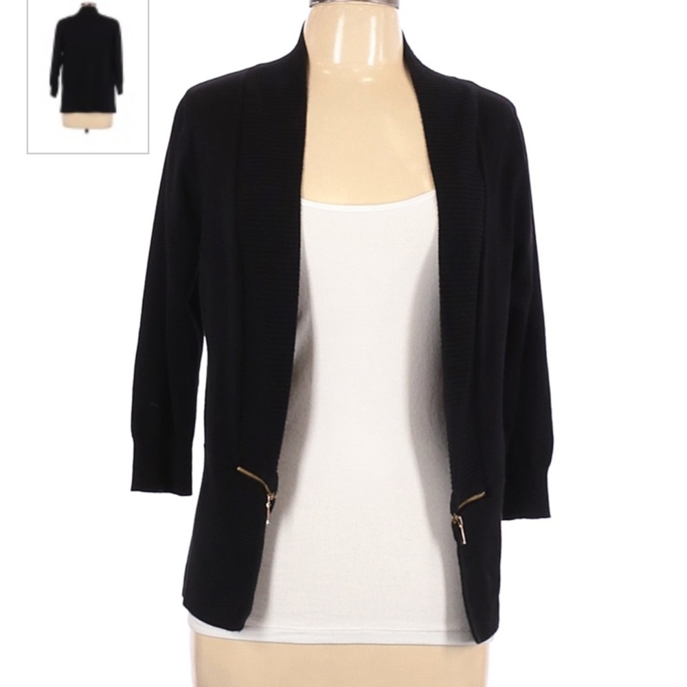 Premise Studio black cardigan silver zipper. NWT